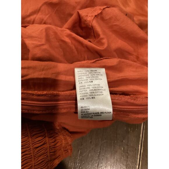 Free People Farrow Boho Romper Playsuit Viscose Terra Orange Long Sleeve US 2 - Picture 11 of 11